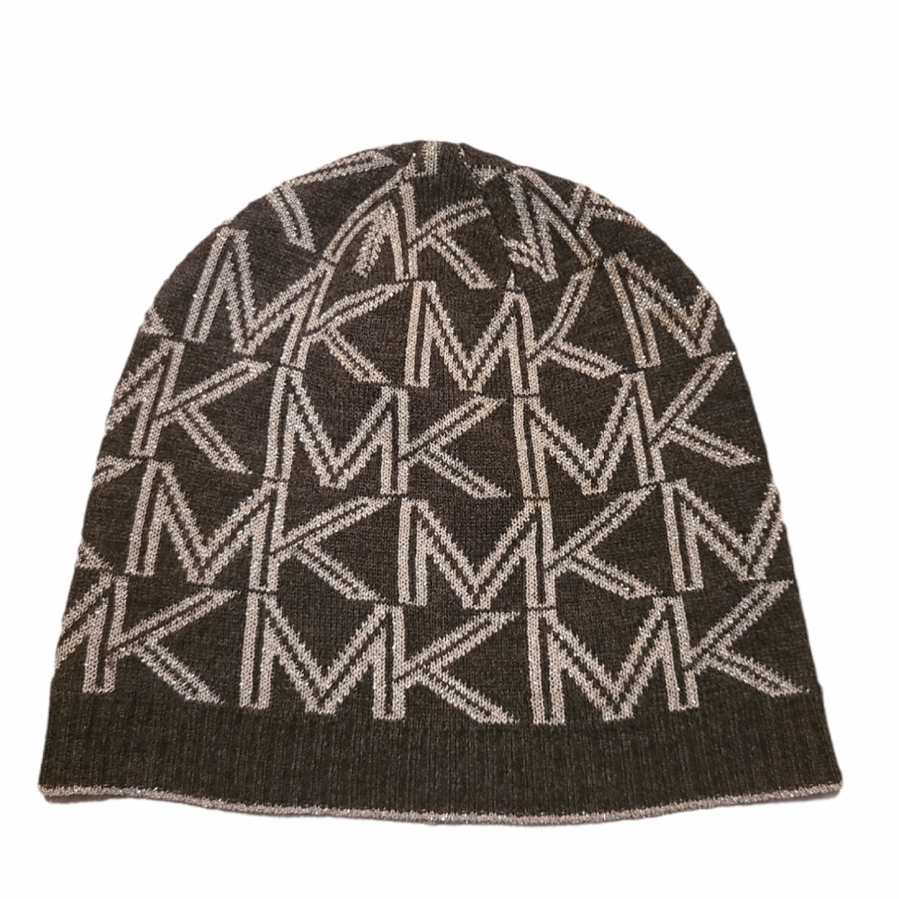Michael Kors Metallic & Brown knitted logo beanie - Picture 2 of 9